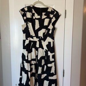 Kate Spade Black and Cream Midi Dress